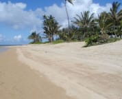 The sandy beach in front of our Home