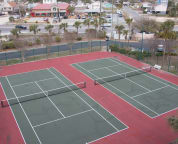 Tennis courts, shuffle board, basketball hoop, sand volleyball and other activities