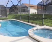 Screened in pool/spa area