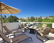 Spectacular rooftop deck with gas-fired table