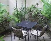 View of private courtyard off master bedroom