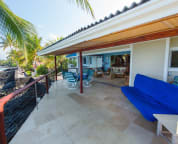 The lanai has open and covered areas.