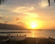 Haleiwa town sunset by the bay.