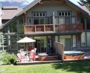 Left Side: Hot Tub, BBQ & Deck.