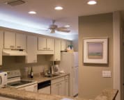 Kitchen at night - fully equipped and very well lighted