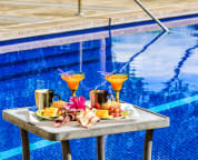 Why not enjoy breakfast by the pool? So many options...