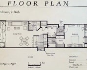 A floor plan for one bedroom condos at Maui Kamaole.