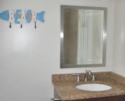 Guest Bathroom - full size shower/tub combo, granite counters