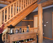 Stairs up from kitchen.