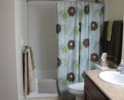 New tile flooring in bathroom