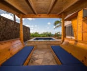 Oceanfront Hot Tub and cabana.
