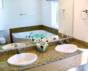 New master bath with whirlpool tub and walk in shower