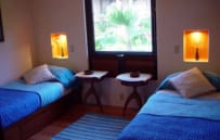 The first floor bedroom
set up with two twin beds
