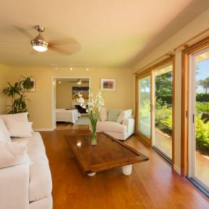 Living room with open view to Maui Golf Course