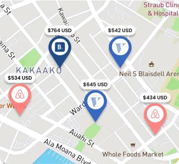 Map with prices