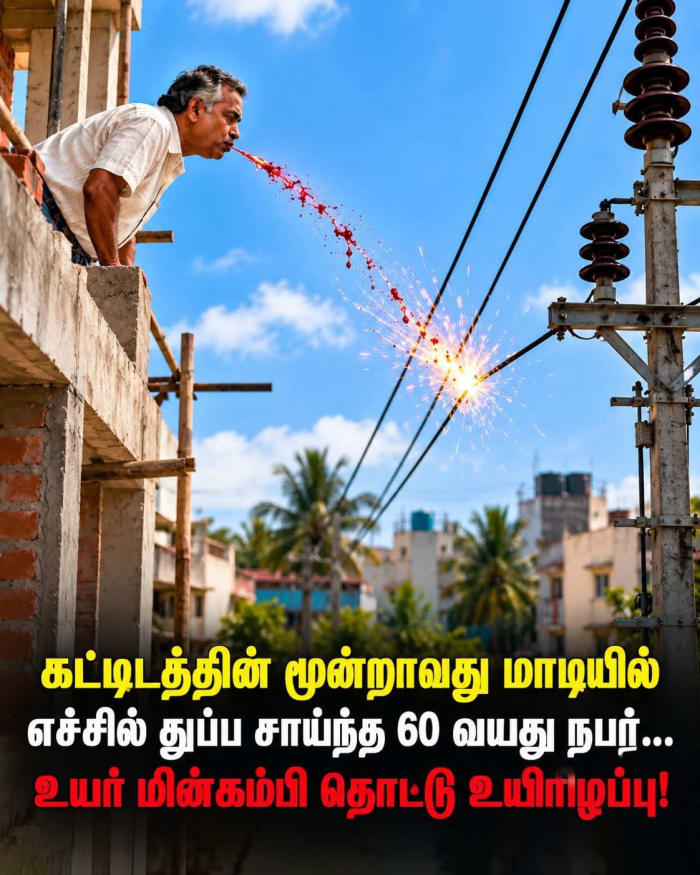 எச்சில் துப்ப முற்பட்டபோது பலி