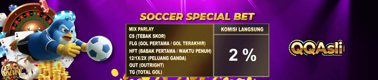 Banner sportsbook dan taruhan olahraga QQASLI