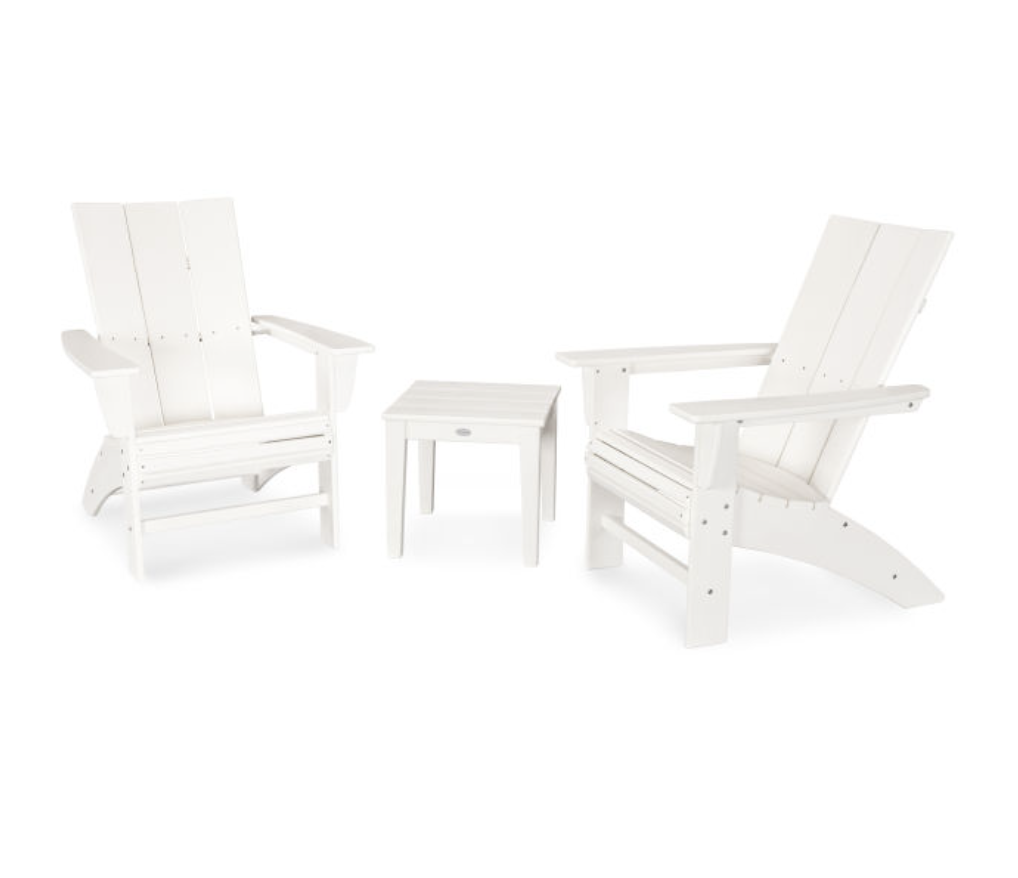 POLYWOOD Modern 3-Piece Curveback Adirondack Set