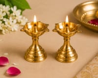 brass diya set