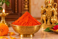 Vermilion Offering Before Hanuman