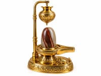 Ornate Brass Shivling Abhishek Stand