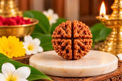 4 Mukhi Rudraksha Bead (Certified Natural Four-Faced)