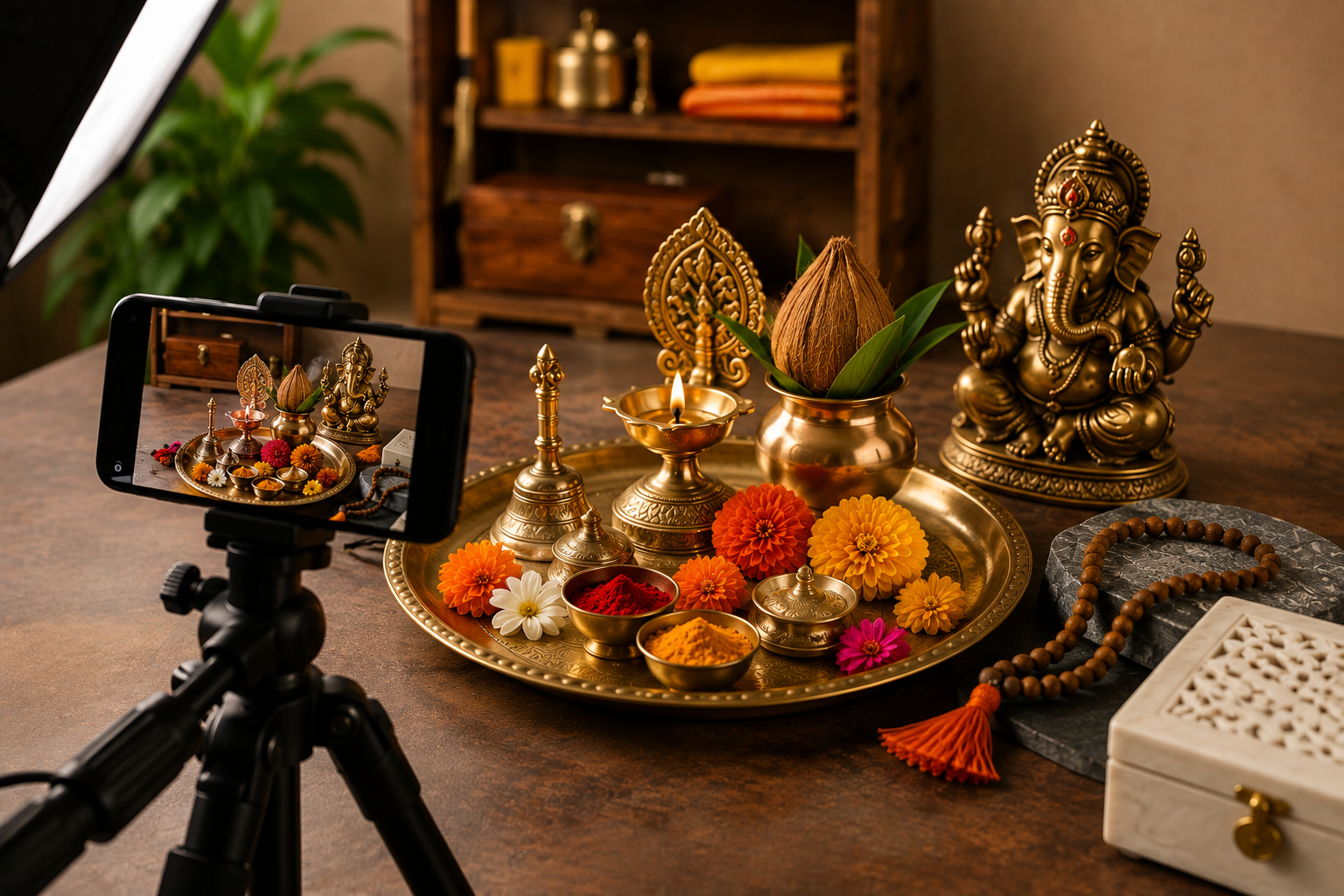Traditional Puja Setup