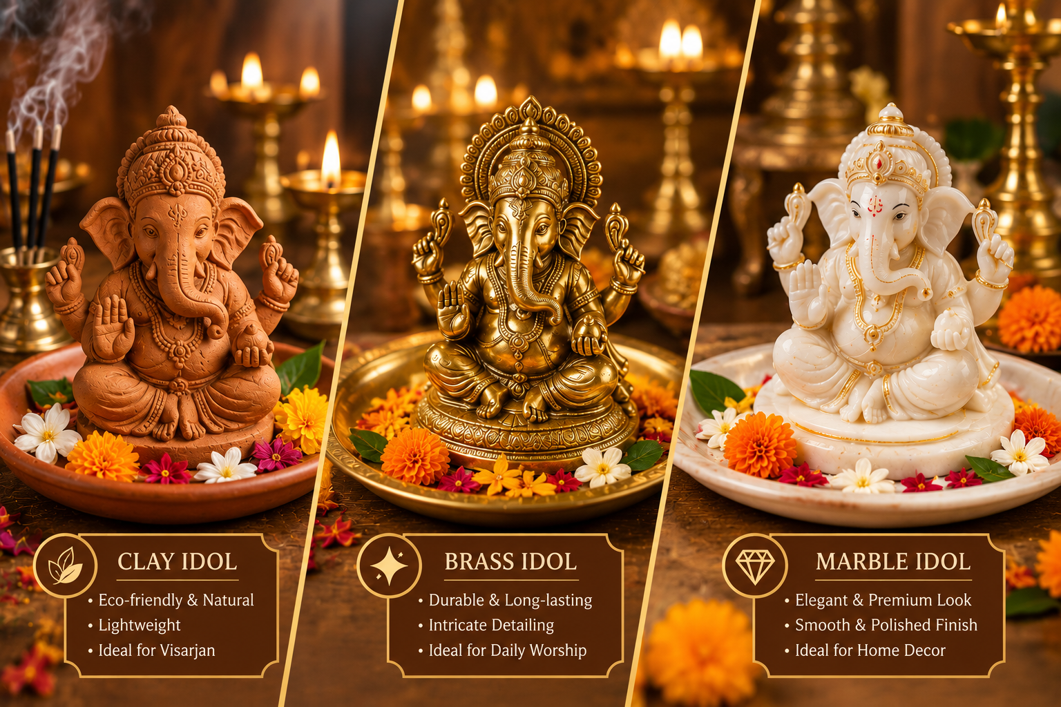 Clay vs Brass vs Marble Idols — Which Should You Choose?