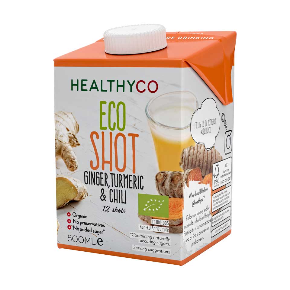 HealthyCo ECO Shot, Ginger, Turmeric & Chili Ginger, Turmeric, Chili