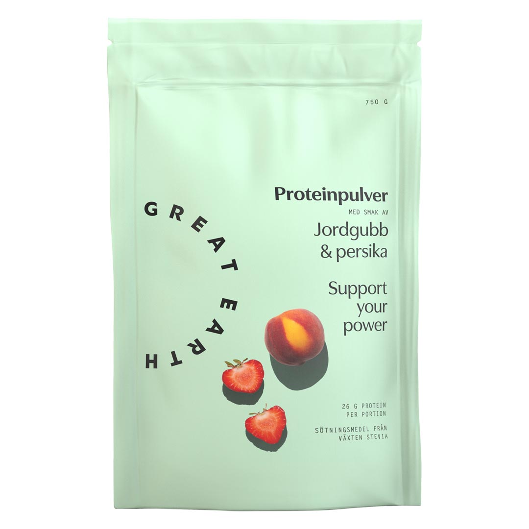 Great Earth Proteinpulver Jordgubb Persika