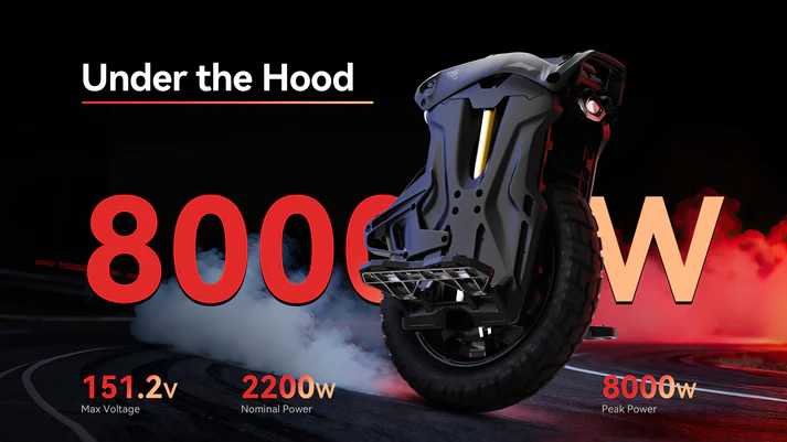 Real-World Range: Up to 30–40 miles per charge.Suspension: 90mm of travel with a fork-style linear coil/oil system and bi-directional damping.Tire Size: 18-inch edge-to-edge (3.0-12 tubeless motorcycle-grade tire).