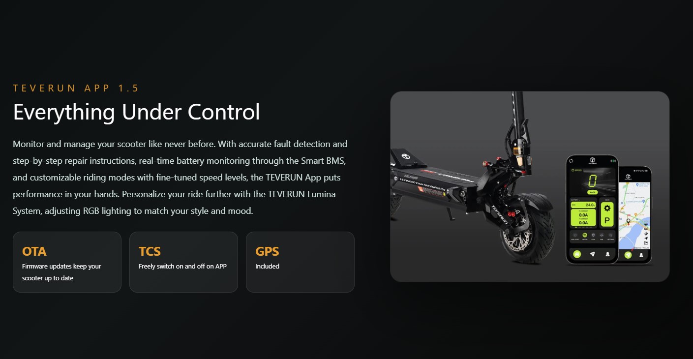 360° Visibility: Outfitted with robust ambient side LED lighting along the chassis deck, an integrated front headlight, and responsive rear brake/turn signals for safer night riding.