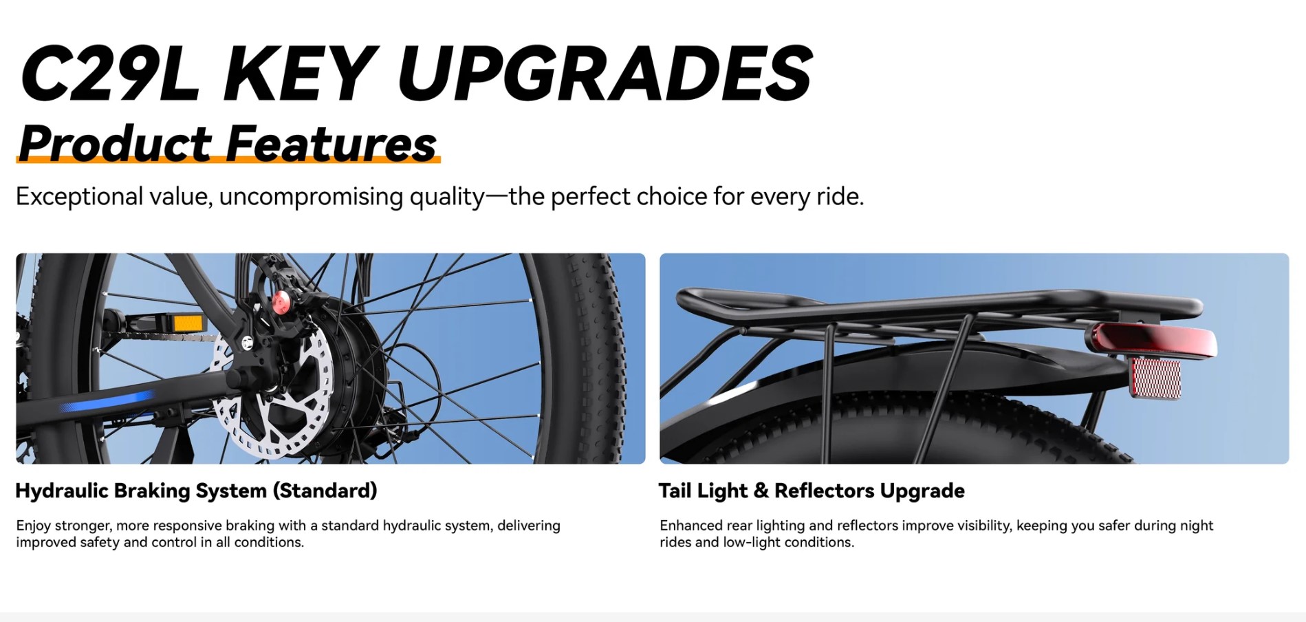 Fully Equipped for Utility

Comes fully equipped with full-coverage mudguards, durable alloy pedals, and a steel rear rack supporting up to 25kg — perfect for commuting, shopping, or leisure rides.