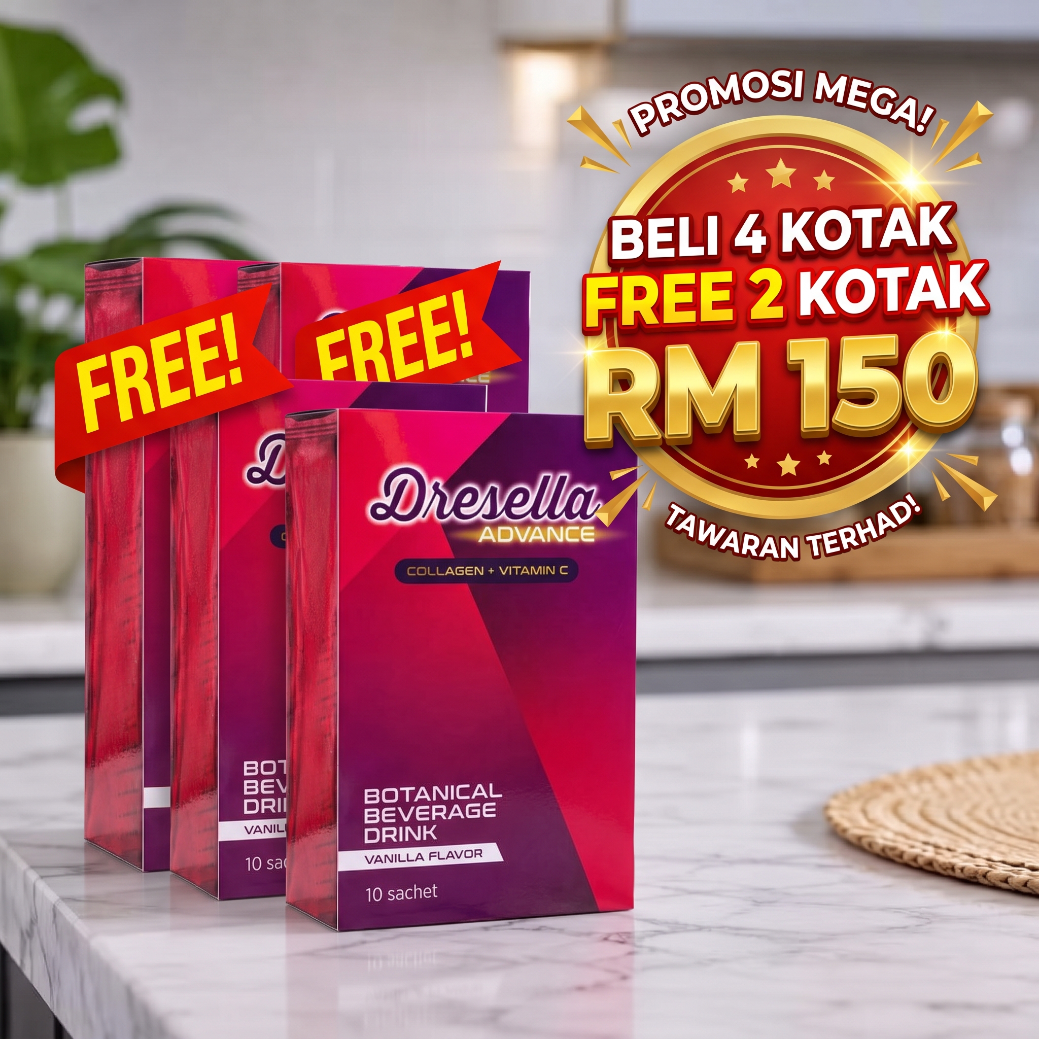 Pakej Beli 4 Free 2 Kotak Dresella Advance RM150