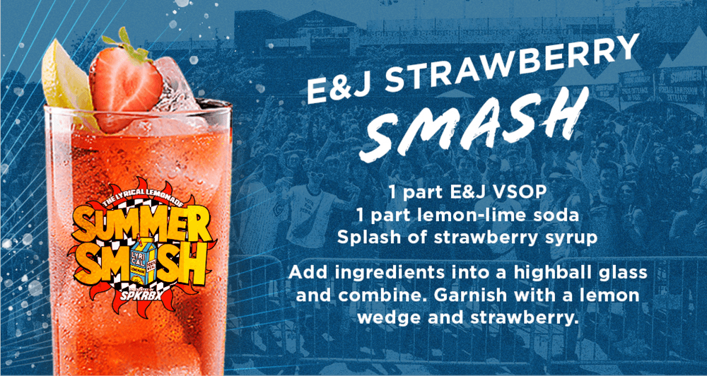 E&J Peach Palmer. 1 part E&J Peach, 1 part iced tea, 1 part lemonade. Mix ingredients together in a tall glass. Garnish with a lemon or lime wedge.