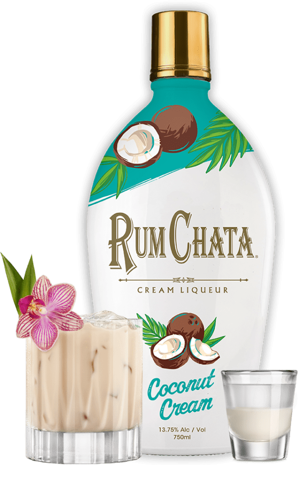 rumchata coconut cream bottle drink and shot