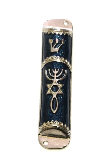 Blue Messianic Seal Mezuzah