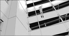 5話で蜂屋が階段使わずにいきなり3階まで登ったときもビビたけど、今回も当たり前のように飛び降り...