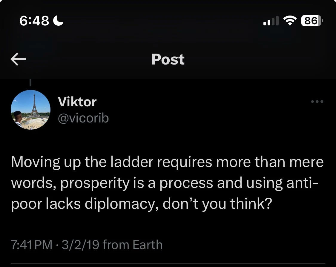 A screenshot of my tweet