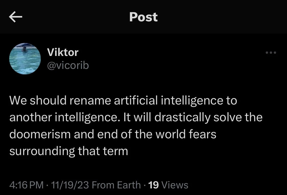 Screenshot of my tweet from 2023 calling for this
