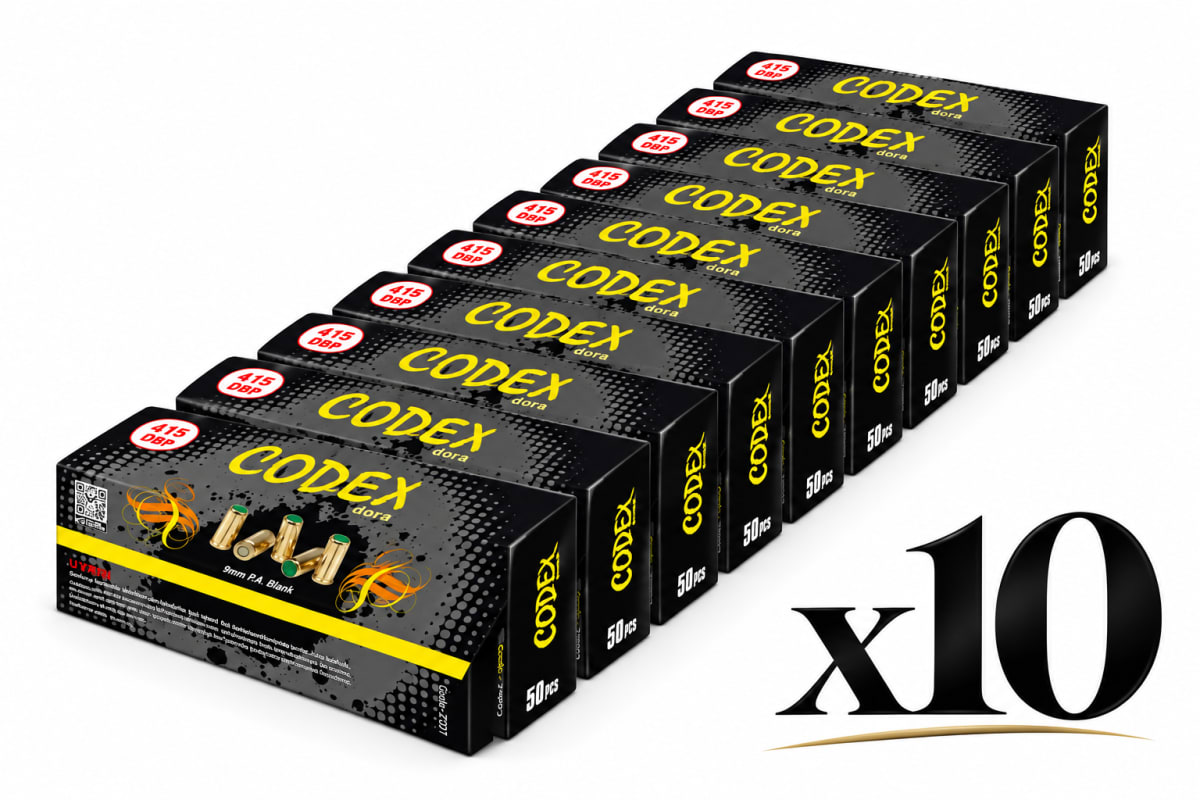ÖZKURSAN CODEX GOLD 9mm KURUSIKI TABANCA MERMİSİ (475 BAR) X10 - 500 ADET