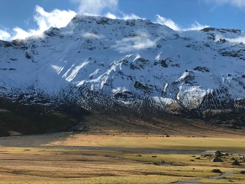 Adelboden landscape view with mountain and snow in the background