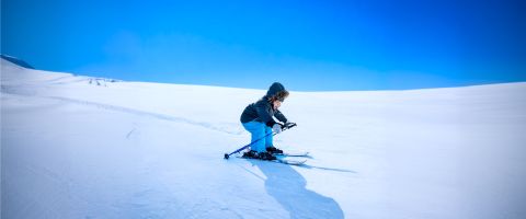 Families skiing during a half term ski holiday