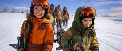 Family ski resort during the half term holidays