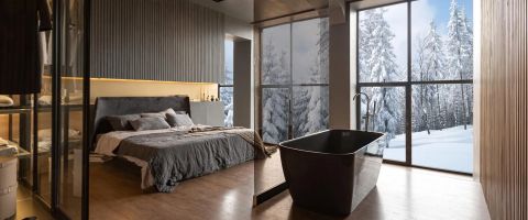 Luxury chalet and slopes on a high-end ski holiday