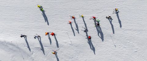 Group of skiers at one of the best ski resorts for groups