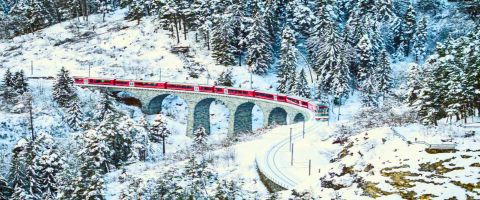 Mountain road and transfer route to a ski resort