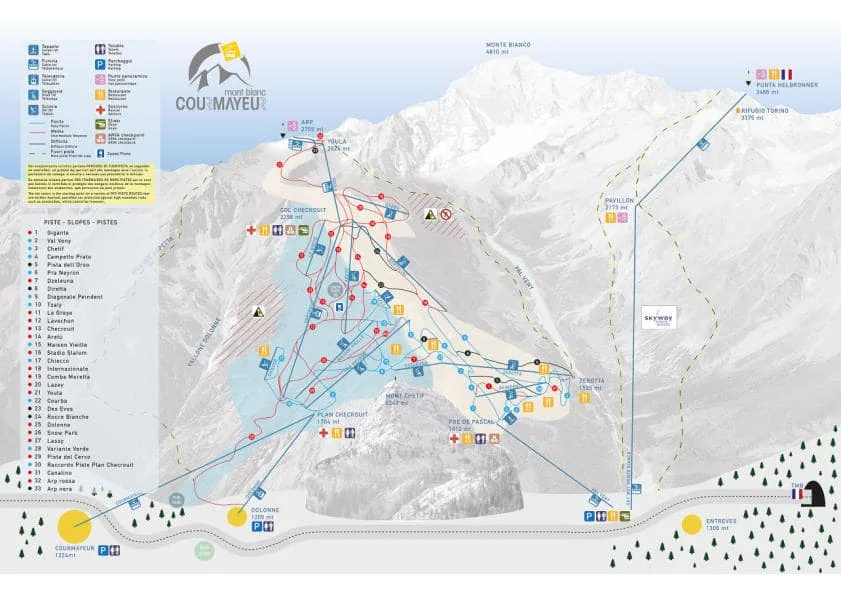 Courmayeur piste map