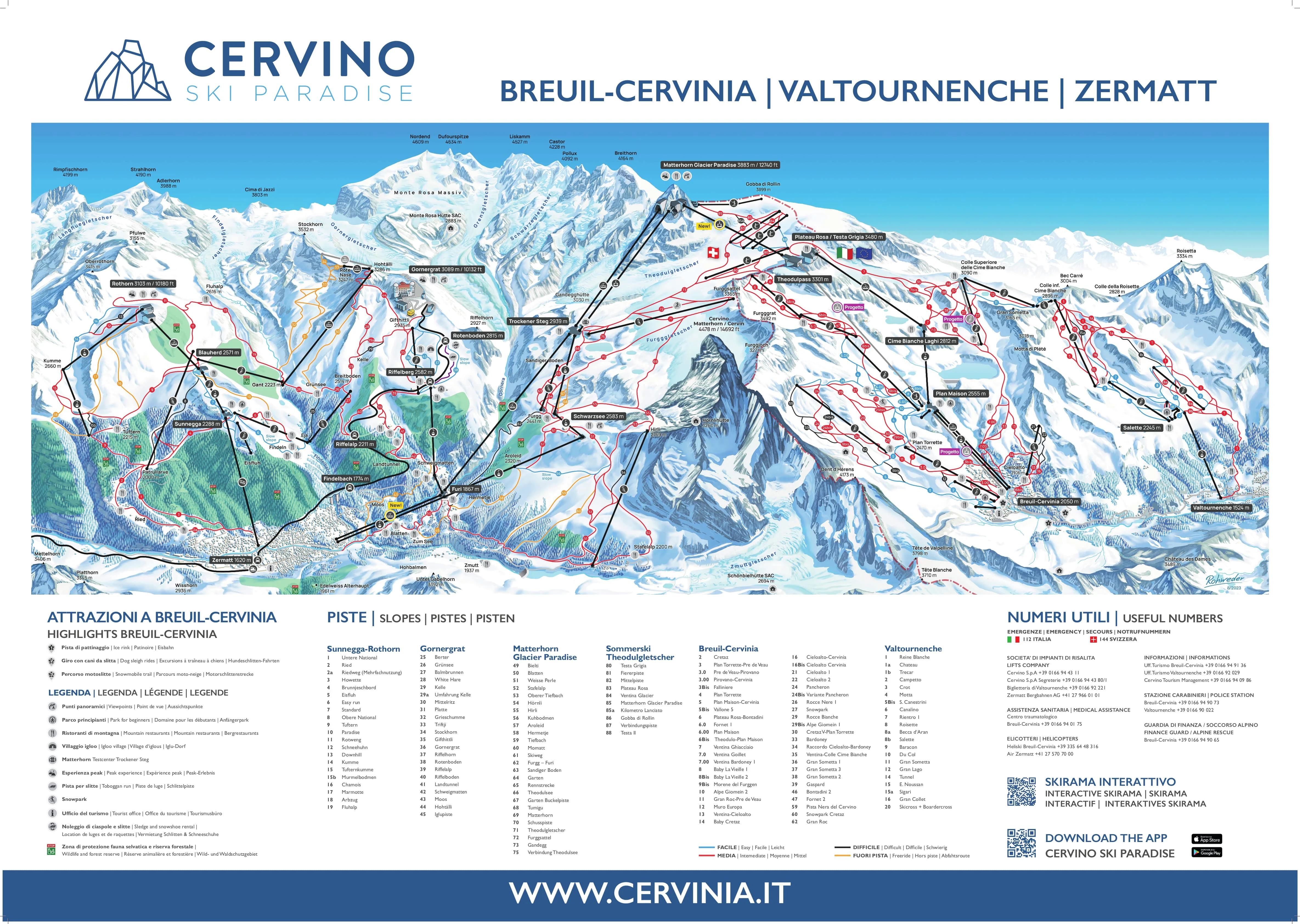 Breuil-Cervinia piste map
