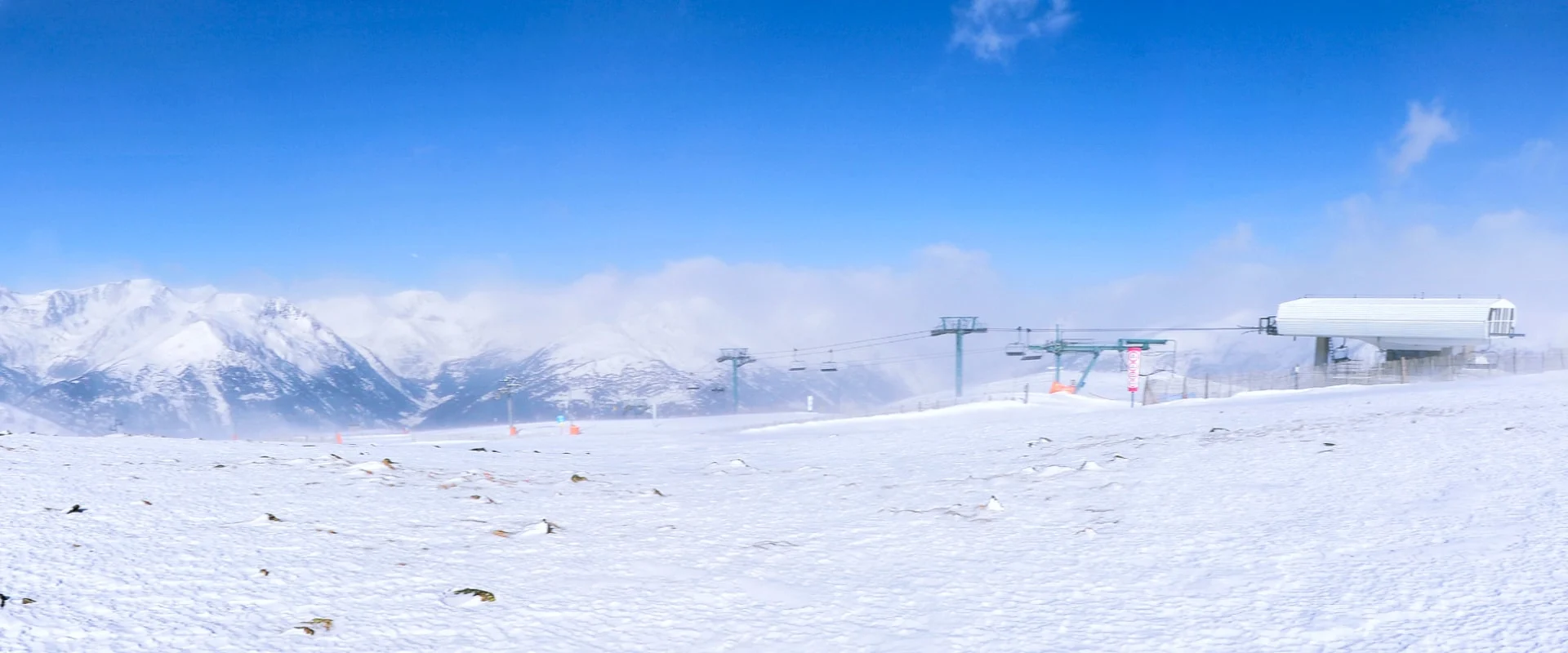 View of Encamp mountain snowy landscape